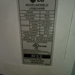 LG Portable AC 6000BTU