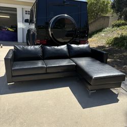Black Leather MCM couch