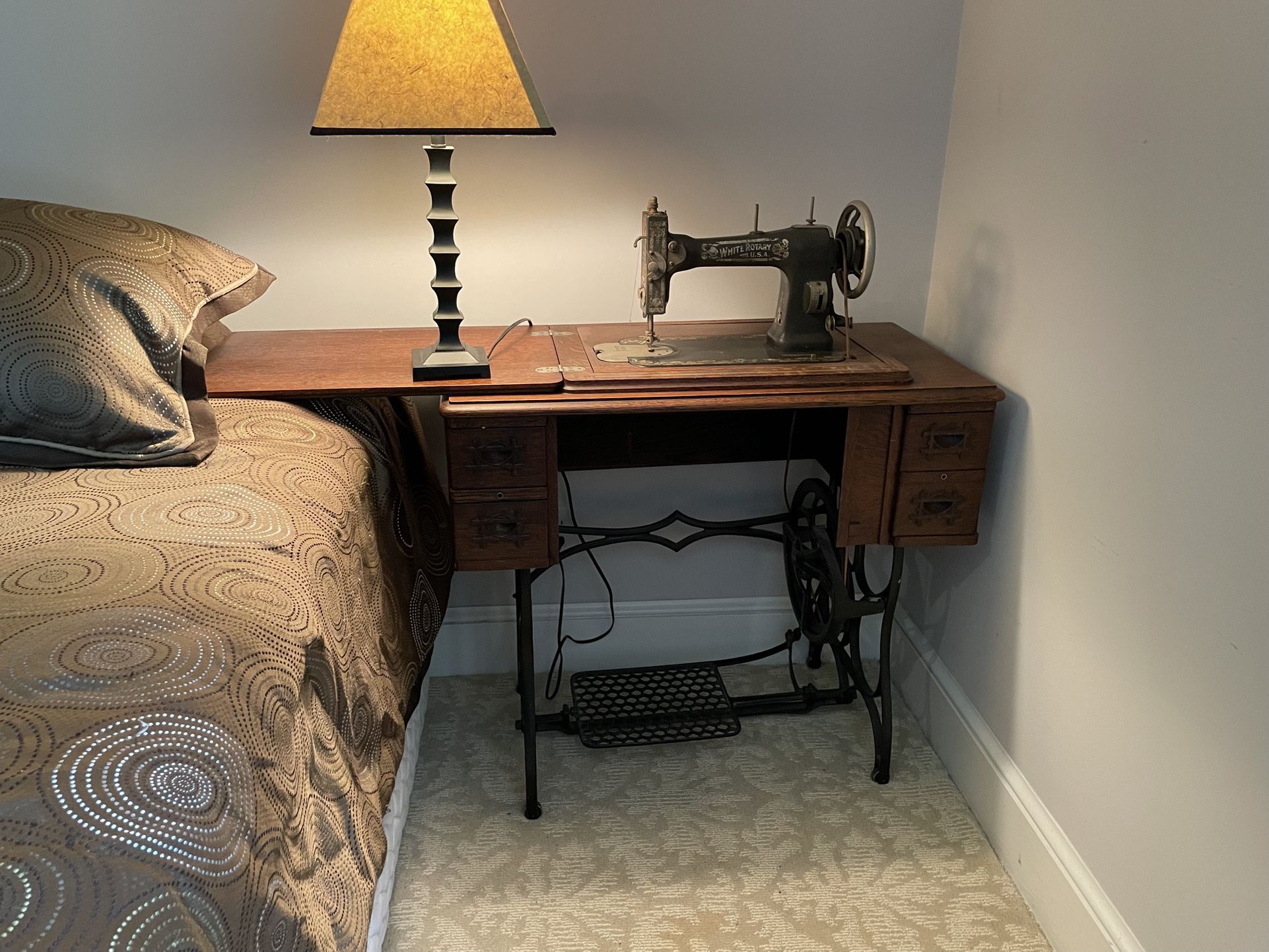 Antique WHITE Rotary Treadle Sewing Machine