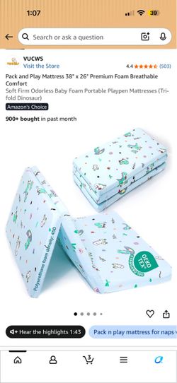 Brand New Dinosaur Pack N Play Mattress
