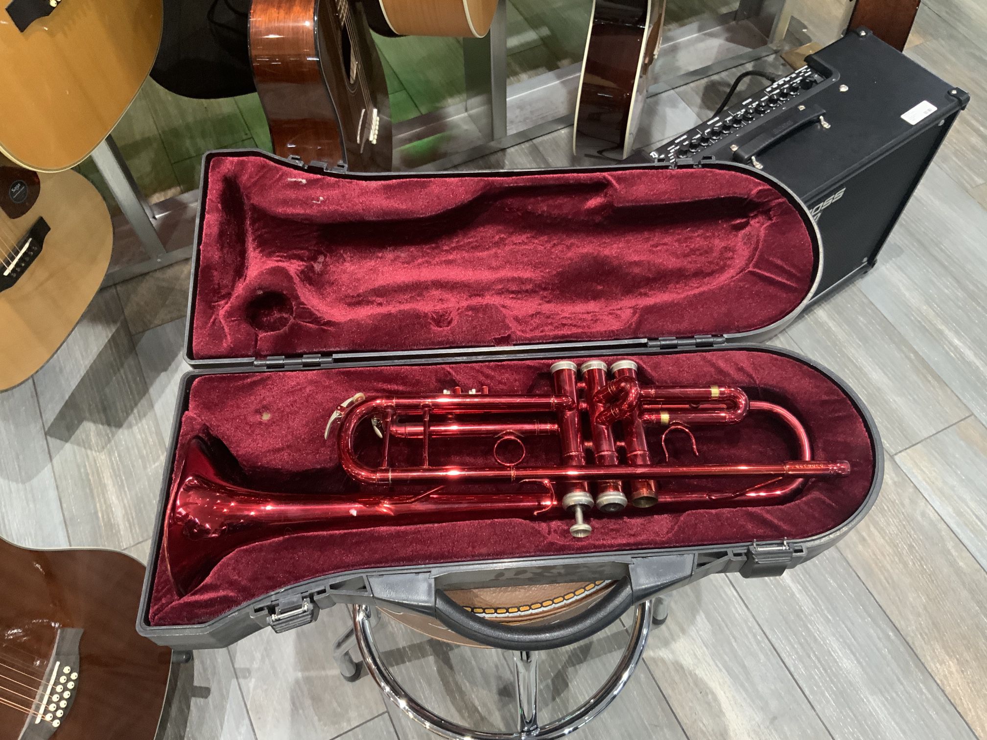 Red Avalon Trumpet For Parts/Repair
