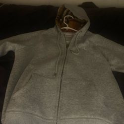 Gray Burberry Zip Up