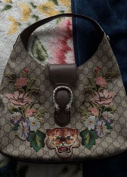 Gucci Dionysus Hobo Bag w Floral Embroidery & Tiger Patch