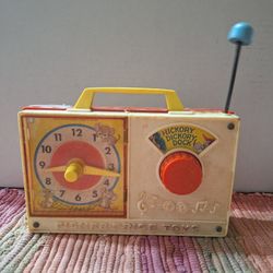 Vintage 1964 Fisher Price Toys Musical Clock Radio - Plays Hickory Dickory Dock 