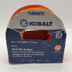 *NEW* KOBALT 3/8" x 100' ORANGE PVC AIR HOSE LINE, 300 PSI, TOOL COMPRESSOR 