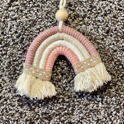 Macrame Rainbow Charm