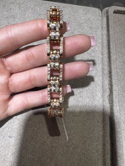 14k 5ct diamonds link bracelet