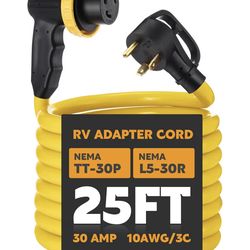 25ft 30 Amp RV Adapter RV Extension Cord