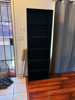 Shintenchi 6-Tier Bookshelf, Tall Bookcase & Display Storage Shelves, Black