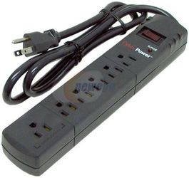 CyberPower 6-Outlet Surge Protector Power Strip Black (Model 610) 4ft Cord 500J