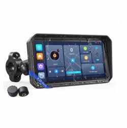 Wonvon 6.25" Wireless CarPlay Android Auto Motorcycle Screen TPMS, Google Play, Offline Maps, IP69 Waterproof GPS Display iPhone