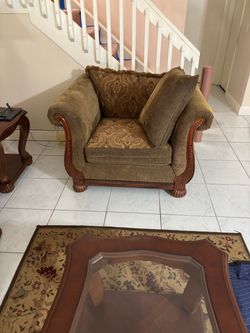 Oversized Accent Chair with Wood Frame