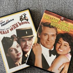 2X DVD Cary Grant Classics: ‘I Was A Male War Bride’ 1949 & ‘Houseboat’ 1958