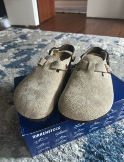 Birkenstock Tokio Taupe Suede Leather Clogs US Size 10