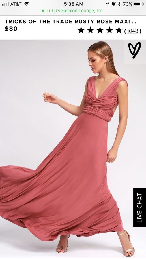 Lulu’s tricks of the trade maxi dress in rusty rose