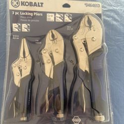 NEW - KOBALT 3 Piece Locking Pliers Set