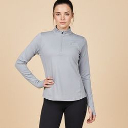 NWT Under Armour Heat Gear Gray Women's RUN Fitted Lightweight Coat Jacket MED