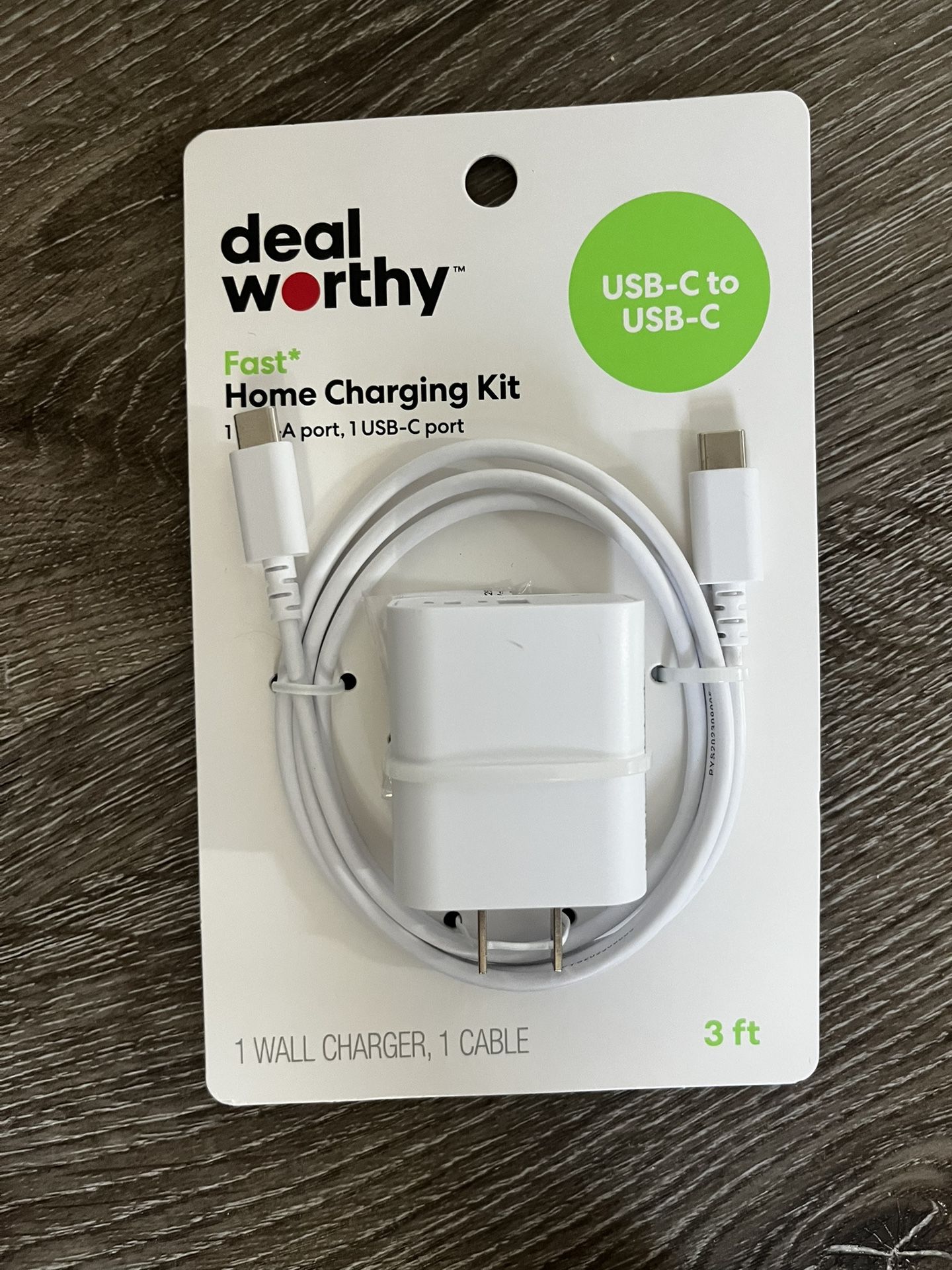 Brand New Single Port 20W USB-C Home Charger with 3' Lightning to USB-C Cable - dealworthy™ White