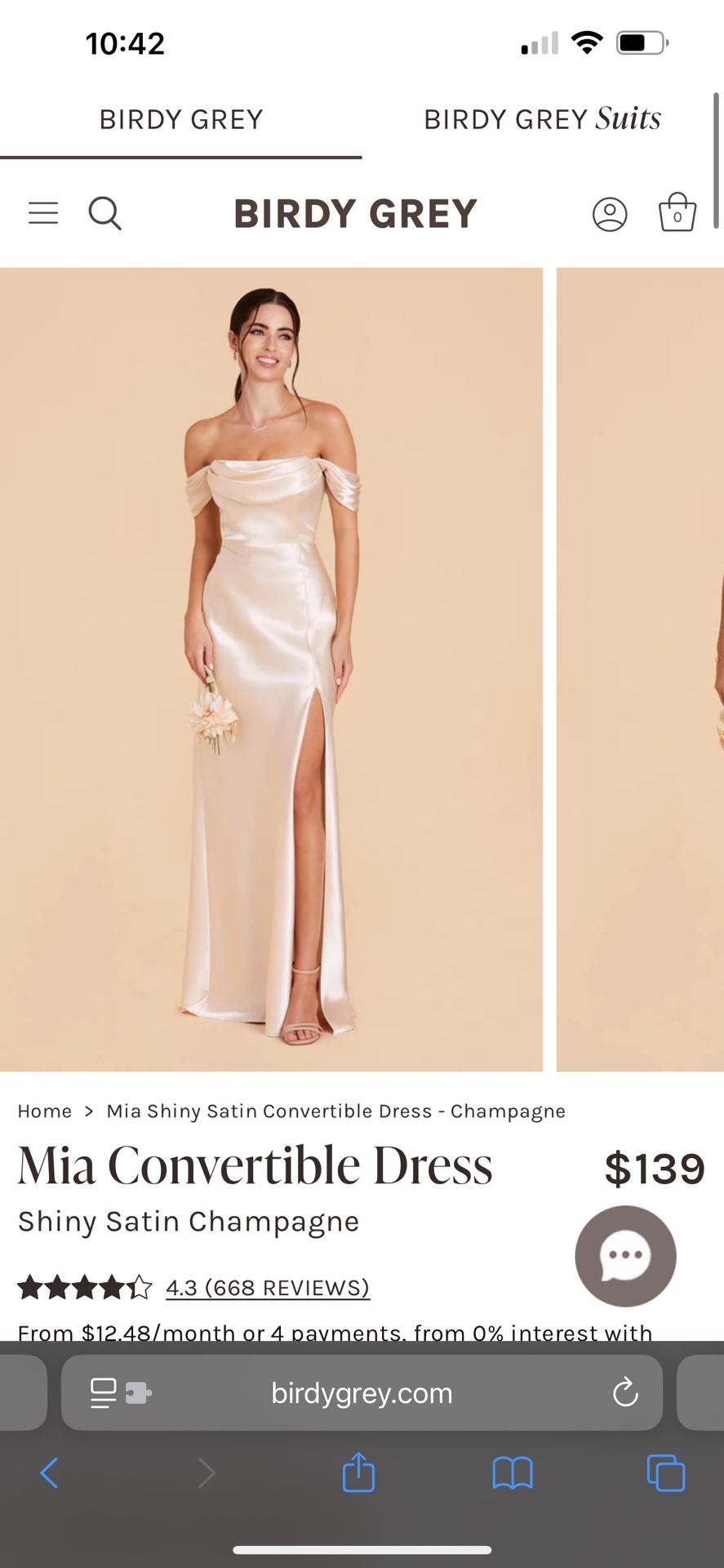 Brand New Champagne Bridesmaids dress (never worn)