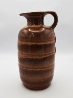 Vintage Frankoma Pottery. Ceramic Brown Ombre Pitcher.