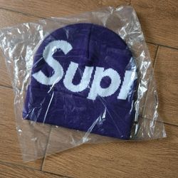 Supreme Big Logo Beanie Purple FW25 