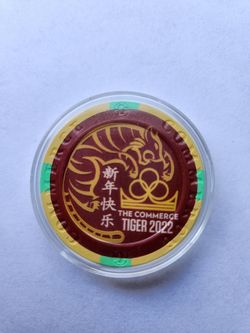 Year of the Tiger Commerce Casino $5 Collectible Chip #2525