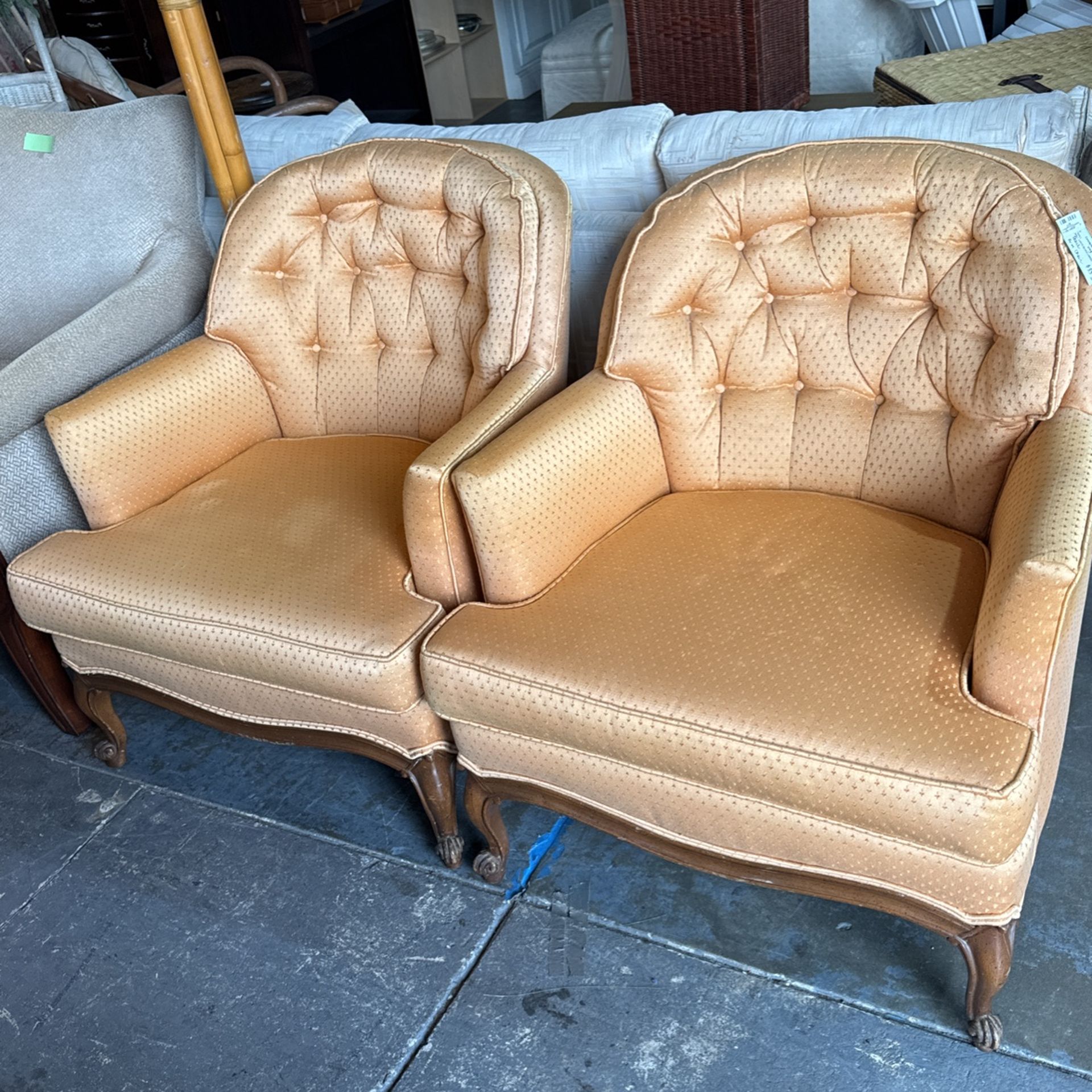 Vintage MCM Peach Colored Arm Chair