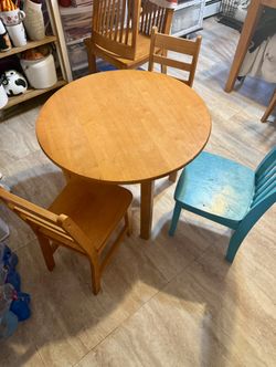 Kids Wooden Table & Chairs