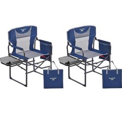 SUNNYFEEL Camping Directors Chairs, Heavy Duty,Oversized Portable Folding Chairs with Side Table,