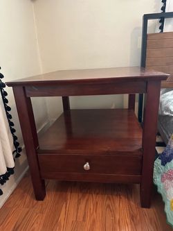 Solid wood bedside table