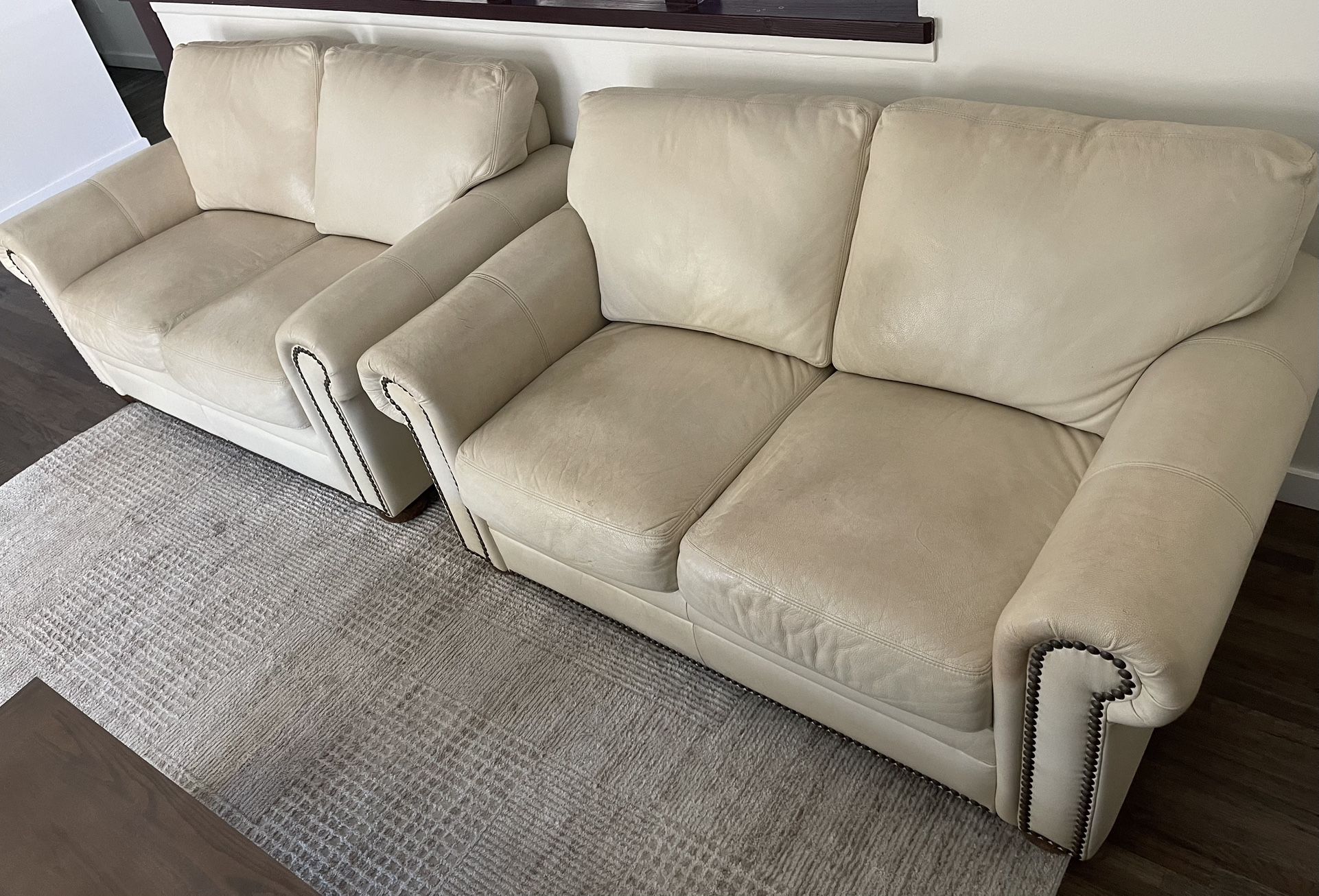 Beige Leather Couches