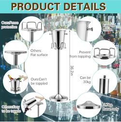 NEW  – Stainless Steel Standing Wine & Champagne Ice Bucket with Stand