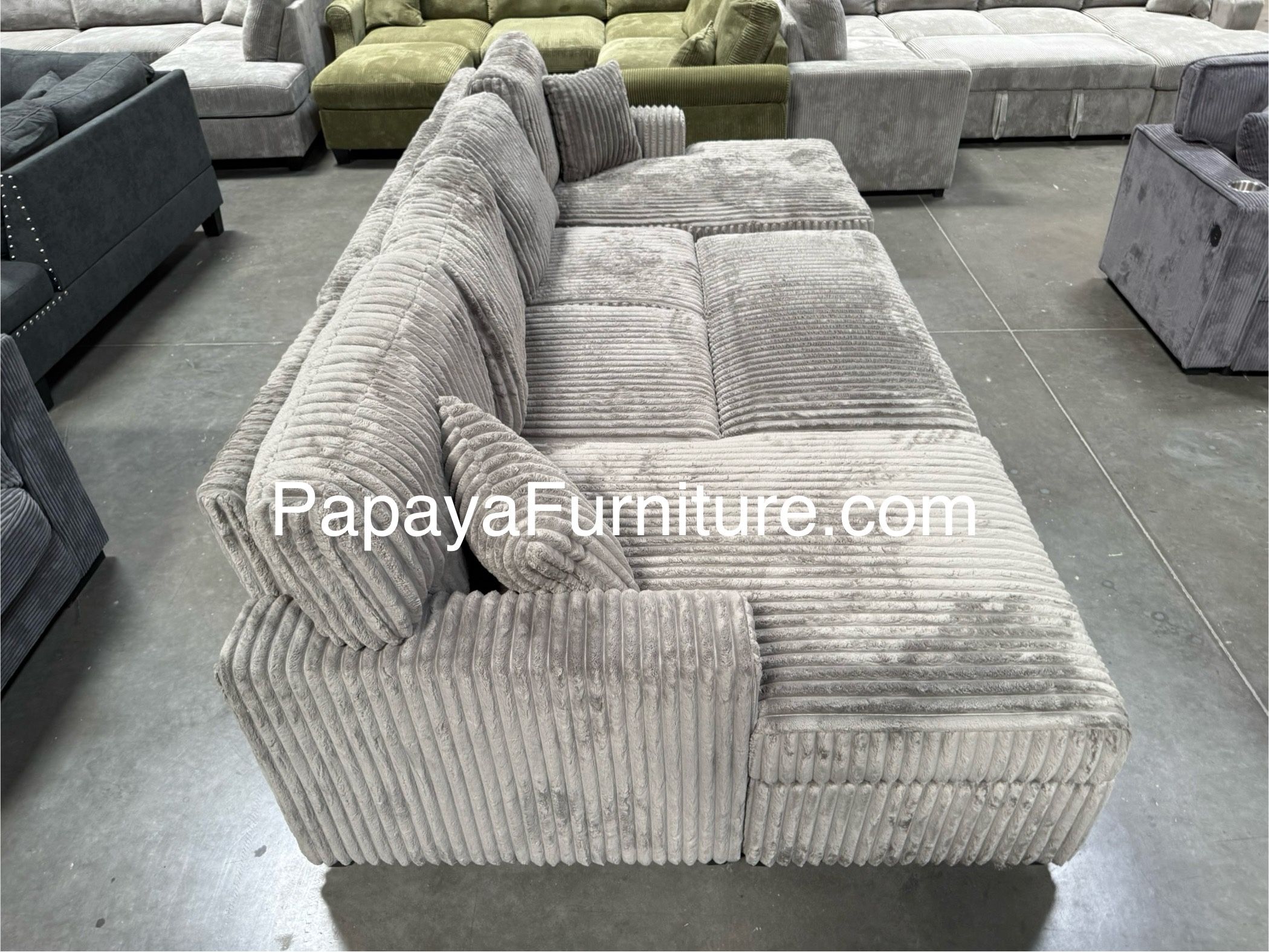 120” Ultra Large Sectional Sofa Bed, Double Chaise Sectional, Super Comfort Corduroy Couch, Sectional, Sofa, Couch, U-Shaped Couch, Sleeper Sofa 