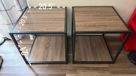 Side table with metal frame
