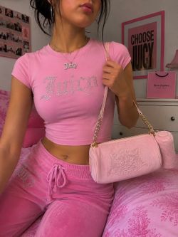 Juicy Couture Choose Scottie Dogs Barrel Satchel Lilac Mist Bag Purse