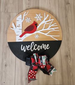 Wood door sign