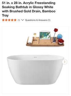 streamline 51 in. x 28 in. Acrylic Freestanding Soaking Bathtub in Glossy White