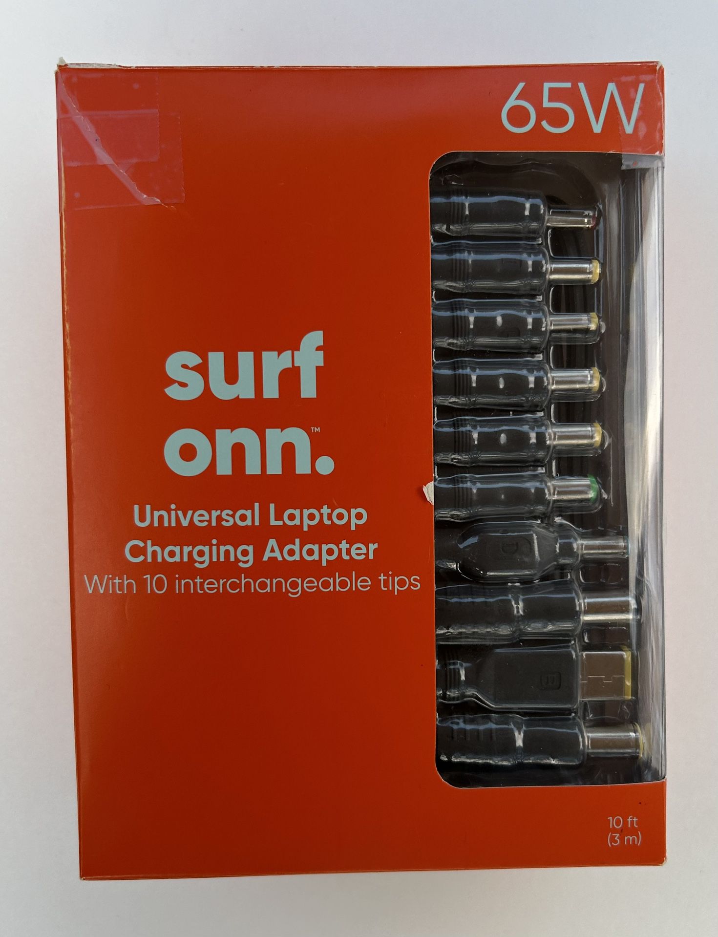 Onn 65W Universal Laptop Charger with 10 Interchangeable Tips (100004335)