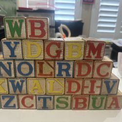 Vintage Children Wooded Block