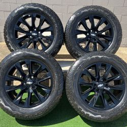 20” Black Chevy Wheels And Tires 