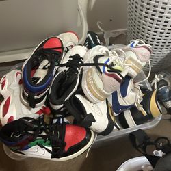 Bucket Of Jordan’s And Nikes 6.5 And 7