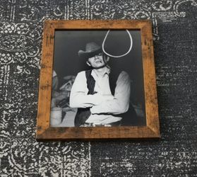 Framed Vintage Photo Print - James Dean Cowboy & Noose (8x10)