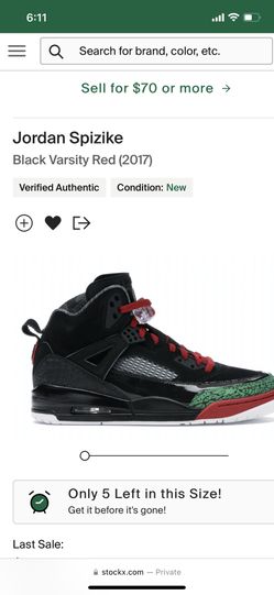 Jordan Spizike Black Varsity Red
