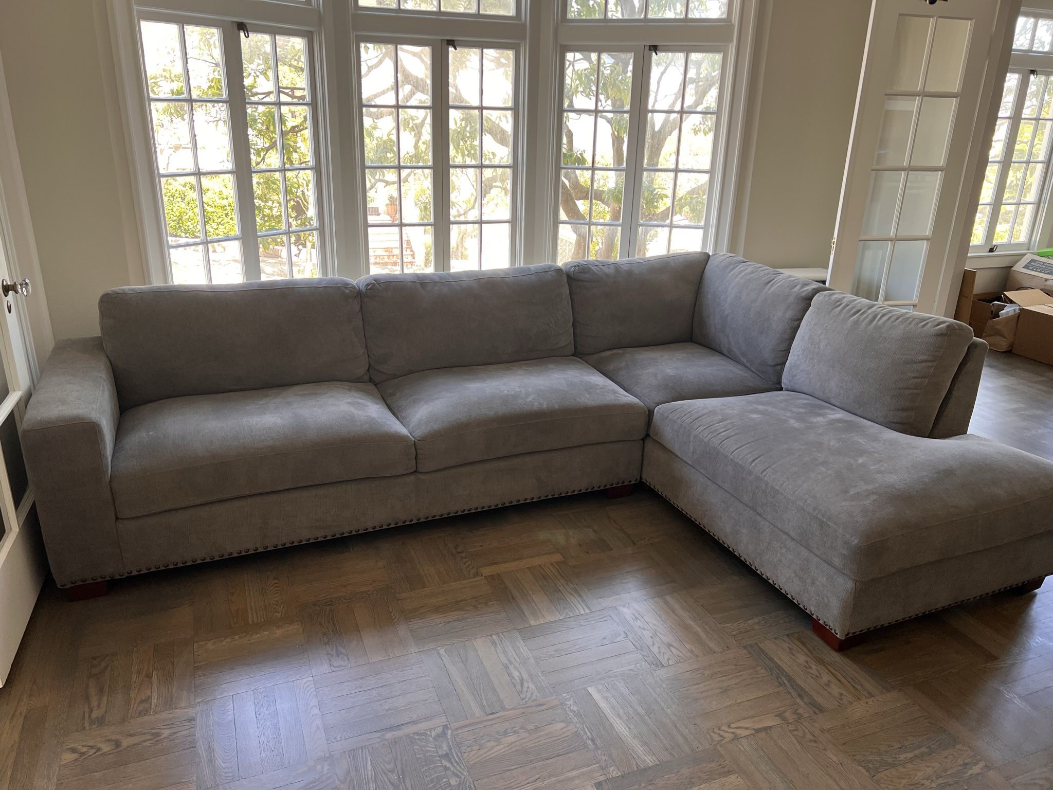 Sectional Couch With Ottoman For Free. Must provide your own movers and transportation. 