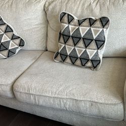 White Sofa With Two cushions/pillows 