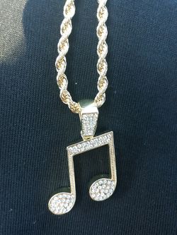 Music Designer rope chain with stones