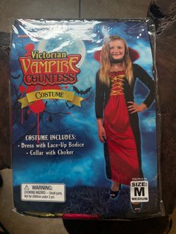 Victorian Vampire Countess Kids Halloween Costume Size M