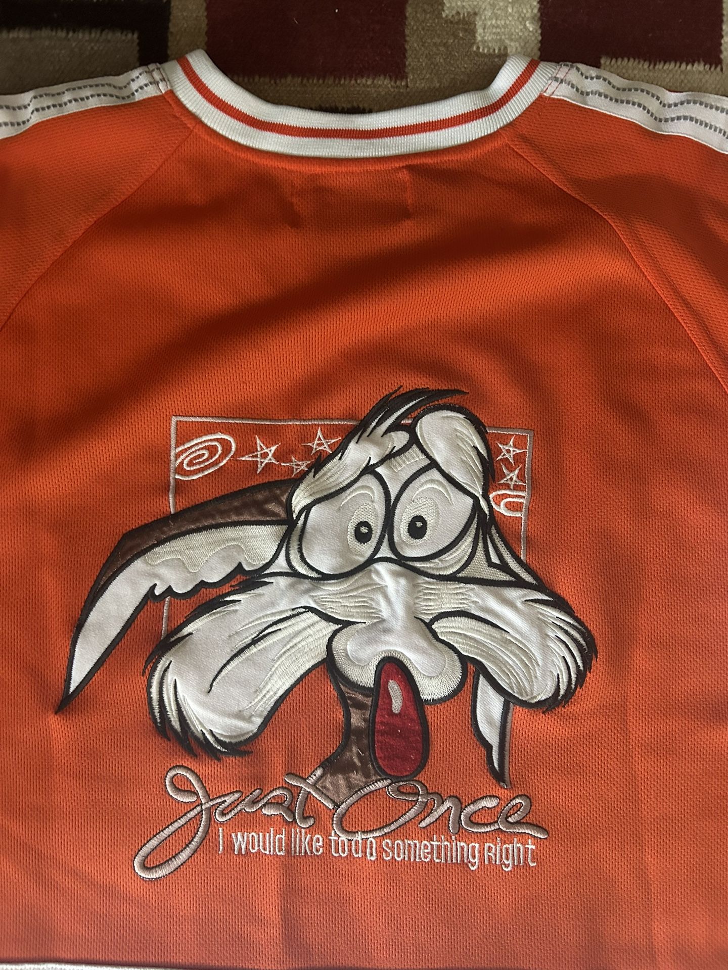 Vintage Wile E. Coyote Jersey Looney Tunes Warner 90s Size XL Warner Bros USA