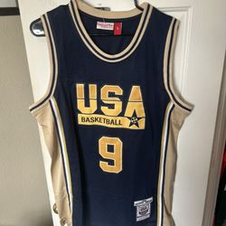 Michael Jordan Mitchell and ness USA Basketball navy jersey size L
