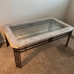 Coffee Table, Matching End Tables. Decorative Pictures 